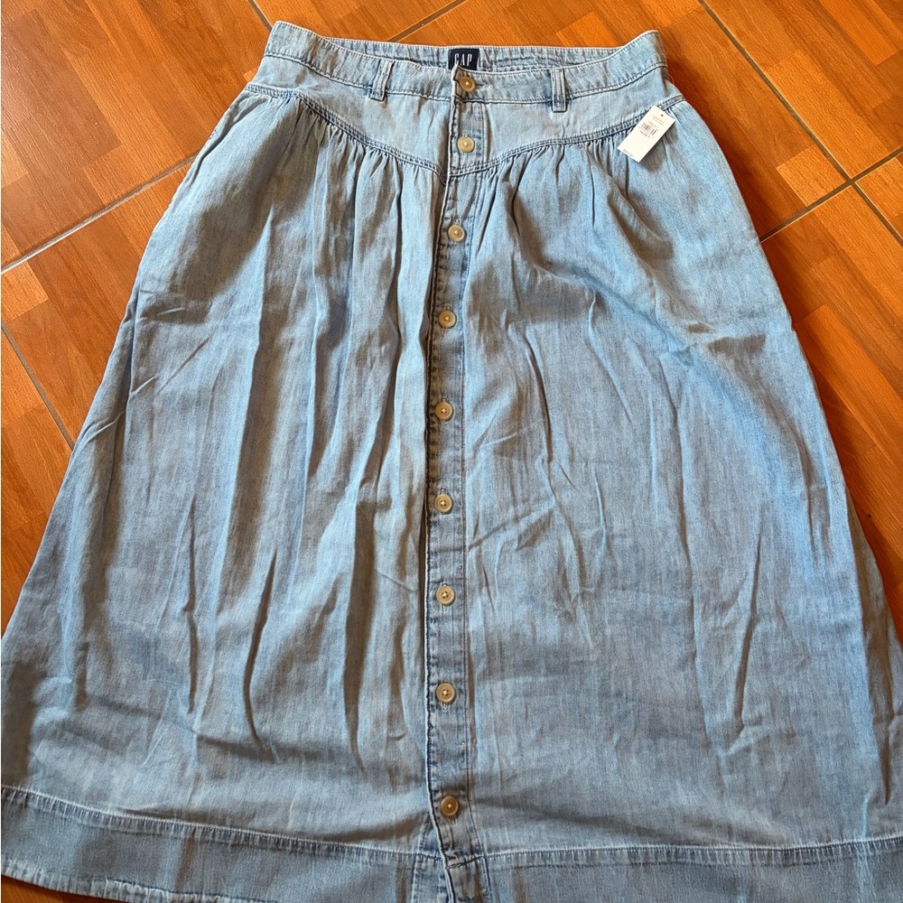 GAP Light Blue A-Line Denim Skirt